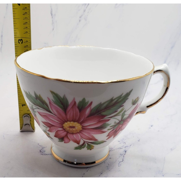 Royal Vale Bone China Pink Floral Tea Cup & Saucer Gold Trim Made In England VTG - Picture 14 of 16
